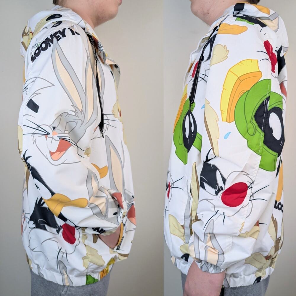 Looney Tunes Members Only Mens Jacket Windbreaker Large Multicolor Streetwear - Picture 7 of 13